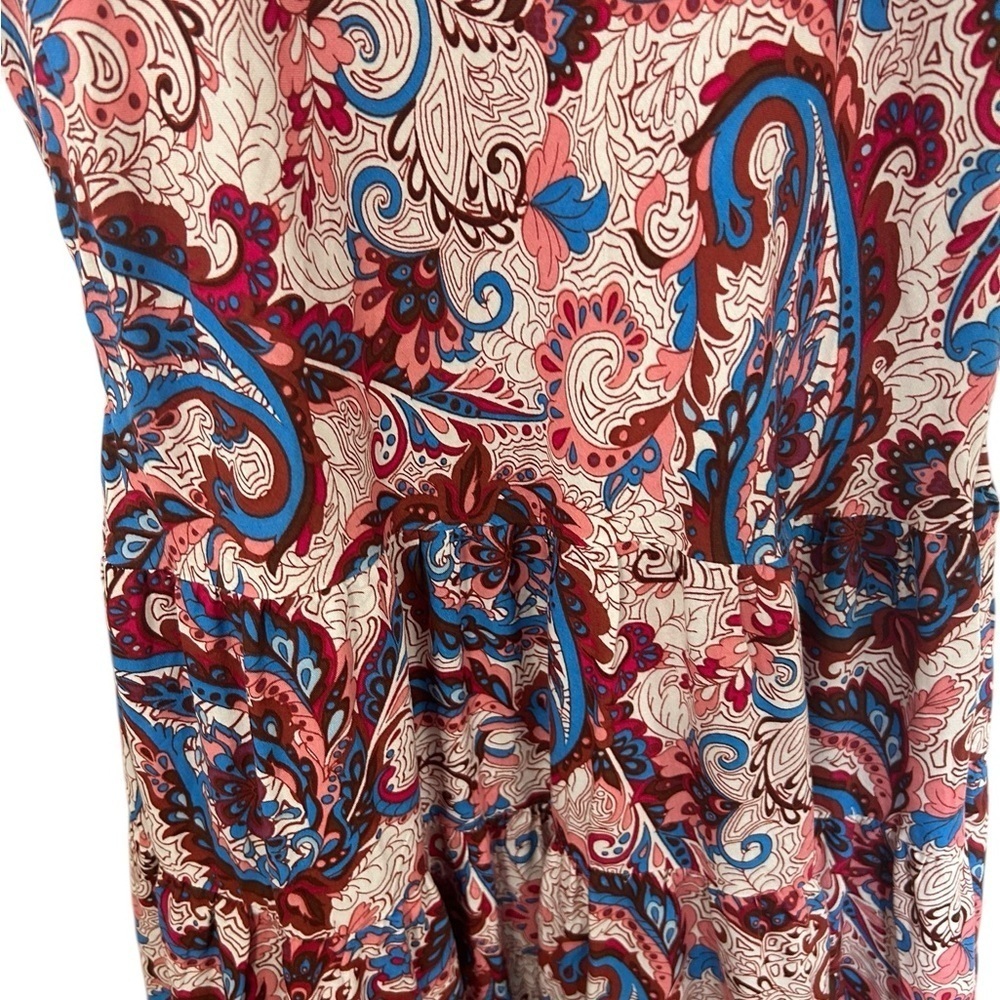 Soft Surroundings Size L Kara Paisley Maxi Dress Multicolor Boho Cottagecore - Picture 3 of 13
